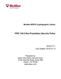 FIPS[removed]Non-Proprietary Security Policy