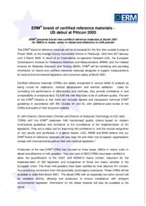 Microsoft Word - Pittcon 2005 ERM press release final.doc
