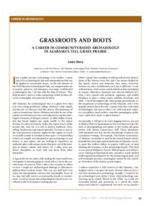 CAREERS IN ARCHAEOLOGY  GRASSROOTS AND BOOTS A CAREER IN COMMUNITY-BASED ARCHAEOLOGY IN ALABAMA’S TALL GRASS PRAIRIE Linda Derry