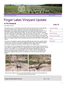 Finger Lakes Grape Program  May 21, 2014 Finger Lakes Vineyard Update In The Vineyards