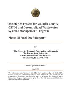 Assistance Project for Wakulla County OSTDS and Decentralized Wastewater Systems Management Program Phase III Final Draft Report* By