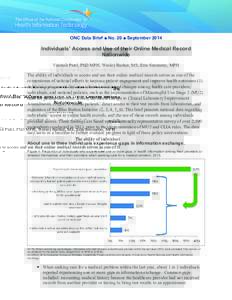 Individuals’ Access and Use of Their Online Medical Record Nationwide, ONC Data Brief No. 20, September 2014