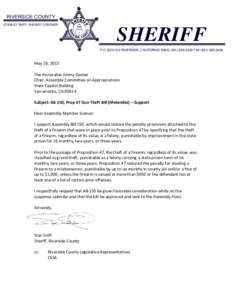 RIVERSIDE COUNTY STANLEY SNIFF, SHERIFF-CORONER SHERIFF P.O. BOX 512 RIVERSIDE, CALIFORNIA2400 FAX