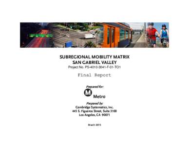 MarchFinal Report - Subregional Mobility Matrix Central San Gabriel Valley