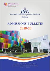 ADMISSIONS BULLETINAdmission Office: 2/4C, Judges Court Road. Alipore. KolkataEmail: ; . Admission contact number: +15, +;