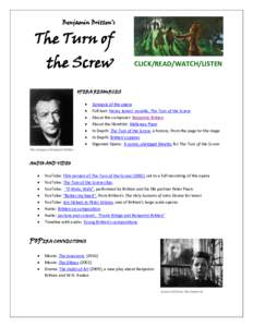 Benjamin Britten’s – The Turn of  the Screw