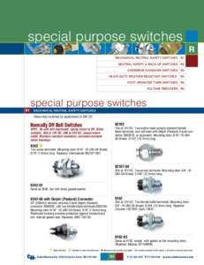 special purpose switches MECHANICAL NEUTRAL SAFETY SWITCHES R1  NEUTRAL SAFETY & BACK-UP SWITCHES