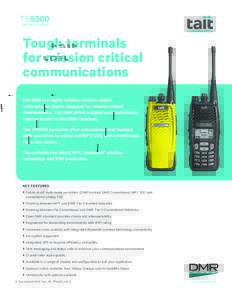 TP9300 SPECIFICATIONS Tough terminals for mission critical communications