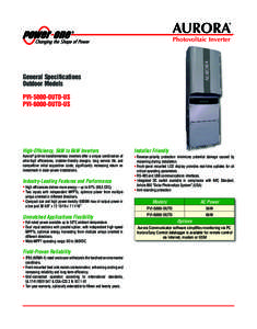 PVI-5000-OUTD-US and PVI-6000-OUTD-US Aurora Inverters