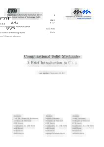 mm  Mechanics & Materials Laboratory www.mm.ethz.ch  Computational Solid Mechanics