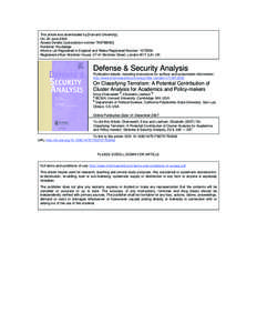 This article was downloaded by:[Harvard University] On: 20 June 2008 Access Details: [subscription number[removed]Publisher: Routledge Informa Ltd Registered in England and Wales Registered Number: [removed]Registered 