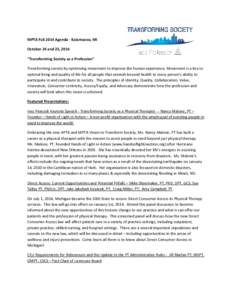 MPTA Fall 2014 Agenda - Kalamazoo, MI October 24 and 25, 2014 