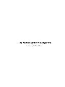 The Kama Sutra of Vatsayayana translation by Sir Richard Burton