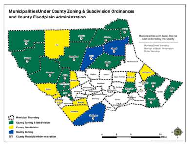 Municipalities Under County Zoning & Subdivision Ordinances and County Floodplain Administration McNett F Jackson