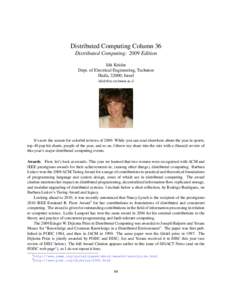 Distributed Computing Column 36 Distributed Computing: 2009 Edition Idit Keidar