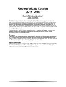 Microsoft Word - Dakota Wesleyan University 2014 catalog.docx