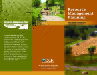 Resource Management Planning A VOLUNTARY APPROACH TO AGRICULTURAL CERTAINTY