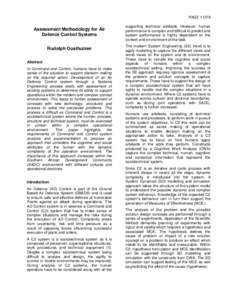 PAGE 1 OF9  Assessment Methodology for Air Defence Control Systems Rudolph Oosthuizen Abstract