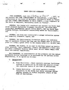 SEWER SERVICES AGREEMENT  THIS AGREEMENT, made this day of , 1977, by