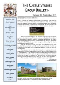 THE CASTLE STUDIES GROUP BULLETIN INSIDE THIS ISSUE  News Scotland