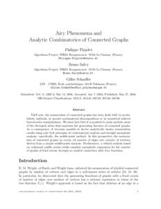 Airy Phenomena and Analytic Combinatorics of Connected Graphs Philippe Flajolet Algorithms Project, INRIA Rocquencourt, 78153 Le Chesnay (France). .