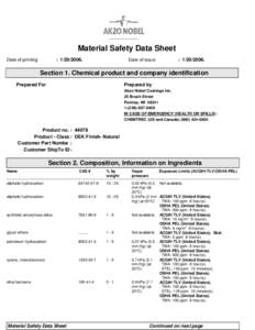 Material Safety Data Sheet Date of printing : Date of issue