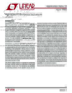 AN13 - High Speed Comparator Techniques