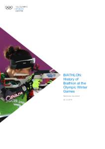 BIATHLON: History of Biathlon at the Olympic Games