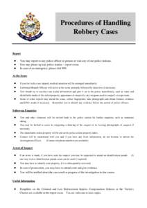 Procedure of Handling Robbery Case