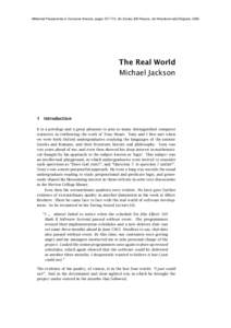 Millennial Perspectives in Computer Science, pages; Jim Davies, Bill Roscoe, Jim Woodcock eds;Palgrave, 2000  The Real World Michael Jackson  1