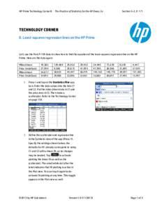 HP Prime Technology Corner 8  The Practice of Statistics for the AP Exam, 5e Section 3-2, P. 171