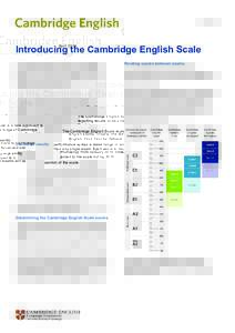 AprilIntroducing the Cambridge English Scale The Cambridge English Scale is a new approach to reporting results across the range of Cambridge English exams. Initially, this will apply to Cambridge