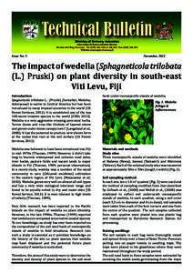Issue No: 5										  November, 2012 The impact of wedelia (Sphagneticola trilobata (L.) Pruski) on plant diversity in south-east