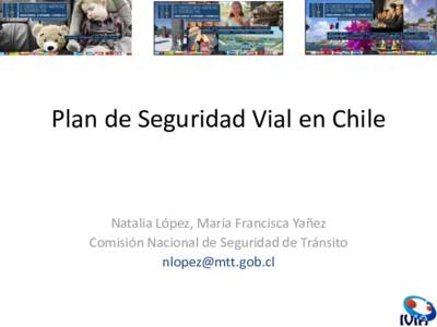 Plan de Seguridad Vial en Chile  Natalia López, María Francisca Yañez Comisión Nacional de Seguridad de Tránsito 