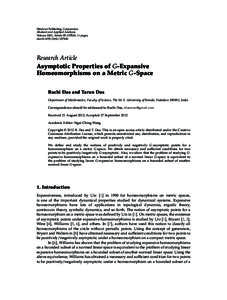 Asymptotic Properties of G-Expansive Homeomorphisms on a Metric G-Space