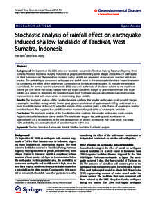 Stochastic analysis of rainfall effect on earthquake induced shallow landslide of Tandikat, West Sumatra, Indonesia