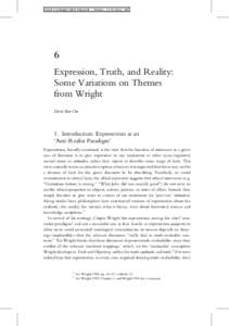 OUP CORRECTED PROOF – FINAL, , SPi  6 Expression, Truth, and Reality: Some Variations on Themes from Wright