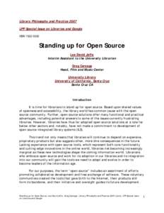 Free software / Software licenses / Library science / Software / Computing / Computer law / Library automation / Criticism of intellectual property / Open-source movement / Open-source model / Koha / Open-source software