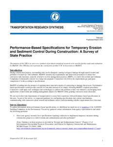 Performance-Based Specifications for Temporary Erosion and Sediment Control During ConstructionL: A Survery of State Practice