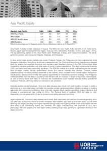 MARKET COMMENTARY September 2014 Asia Pacific Equity Equities - Asia Pacific