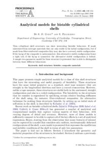 Proc. R. Soc. A[removed], 839–854 doi:[removed]rspa[removed]Published online 10 January 2006 Analytical models for bistable cylindrical shells