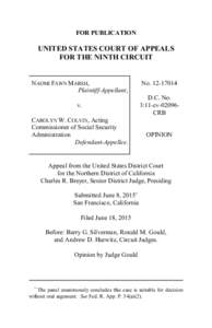 FOR PUBLICATION  UNITED STATES COURT OF APPEALS FOR THE NINTH CIRCUIT  NAOMI FAWN MARSH,