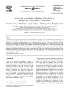 MOLECULAR PHYLOGENETICS AND EVOLUTION Molecular Phylogenetics and Evolution–598 www.elsevier.com/locate/ympev