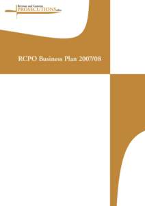 RCPO Business Plan  Revenue and Customs Prosecutions Office Business Plan