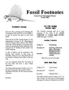 Fossil Footnotes Central Texas Paleontological Society October 2006
