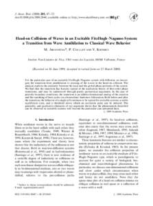 J. theor. Biol, 47} 52 doi:jtbi, available online at http://www.idealibrary.com on Head-on Collisions of Waves in an Excitable FitzHugh}Nagumo System: a Transition from Wave Annihilation to 