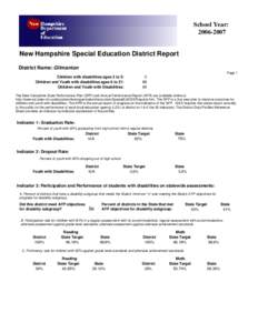 School Year: [removed]New Hampshire Special Education District Report District Name: Gilmanton Page 1