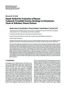 Simple Method for Evaluation of Planum Temporale Pyramidal Neurons Shrinkage in Postmortem Tissue of Alzheimer Disease Patients