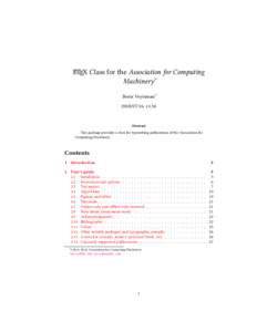 LATEX Class for the Association for Computing Machinery ∗ Boris Veytsman† , v1.54  Abstract