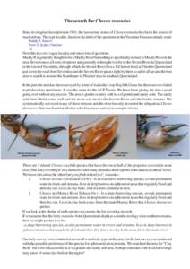 The search for Cherax rotundus Since its original description in 1941, the taxonomic status of Cherax rotundus has been the source of much debate. The type locality, listed on the label of the specimen in the Victorian M